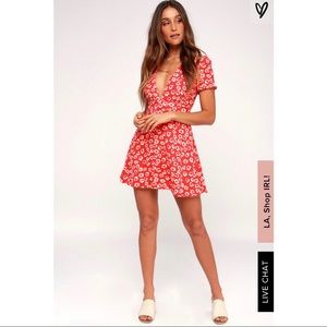 Lulu’s Red Floral Mini Dress